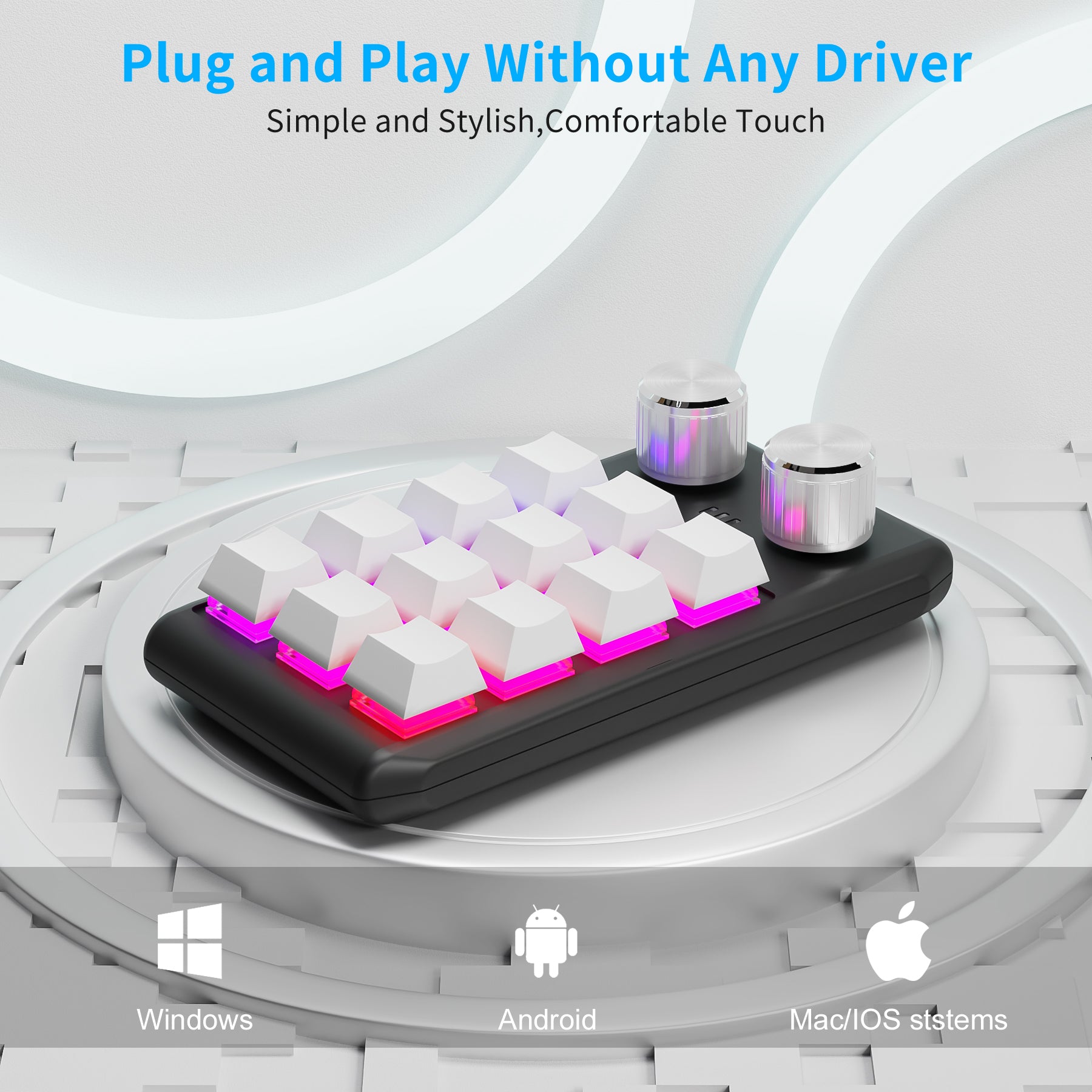 12 keys / 2 knobs Wireless Mechanical Macro Keypad