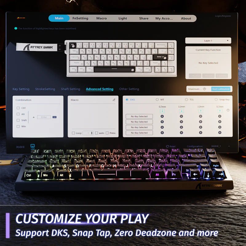 Attack Shark X68 HE Wired Magnetic Keyboard