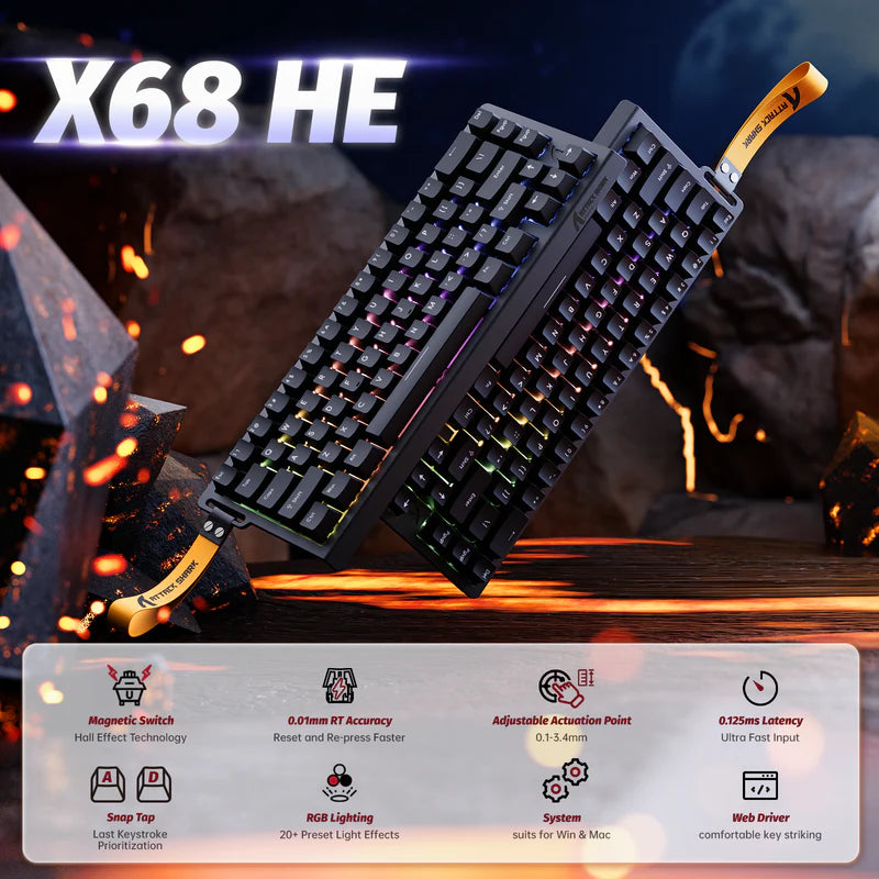 Attack Shark X68 HE Wired Magnetic Keyboard