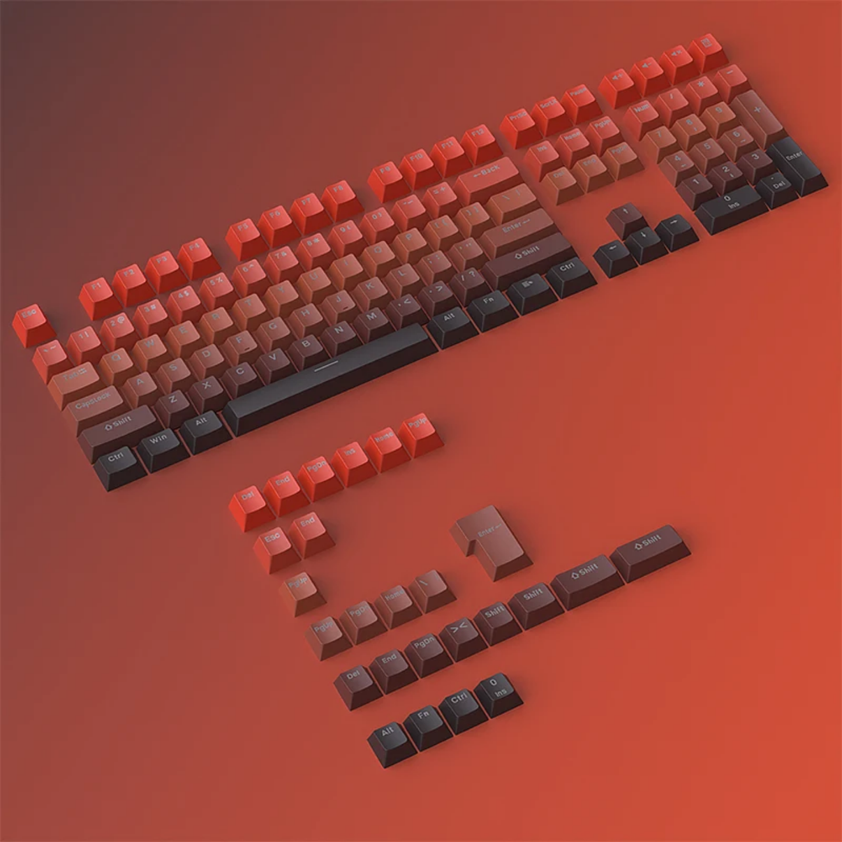 Gradient Red Keycap Set – PCBUILDINGLEB