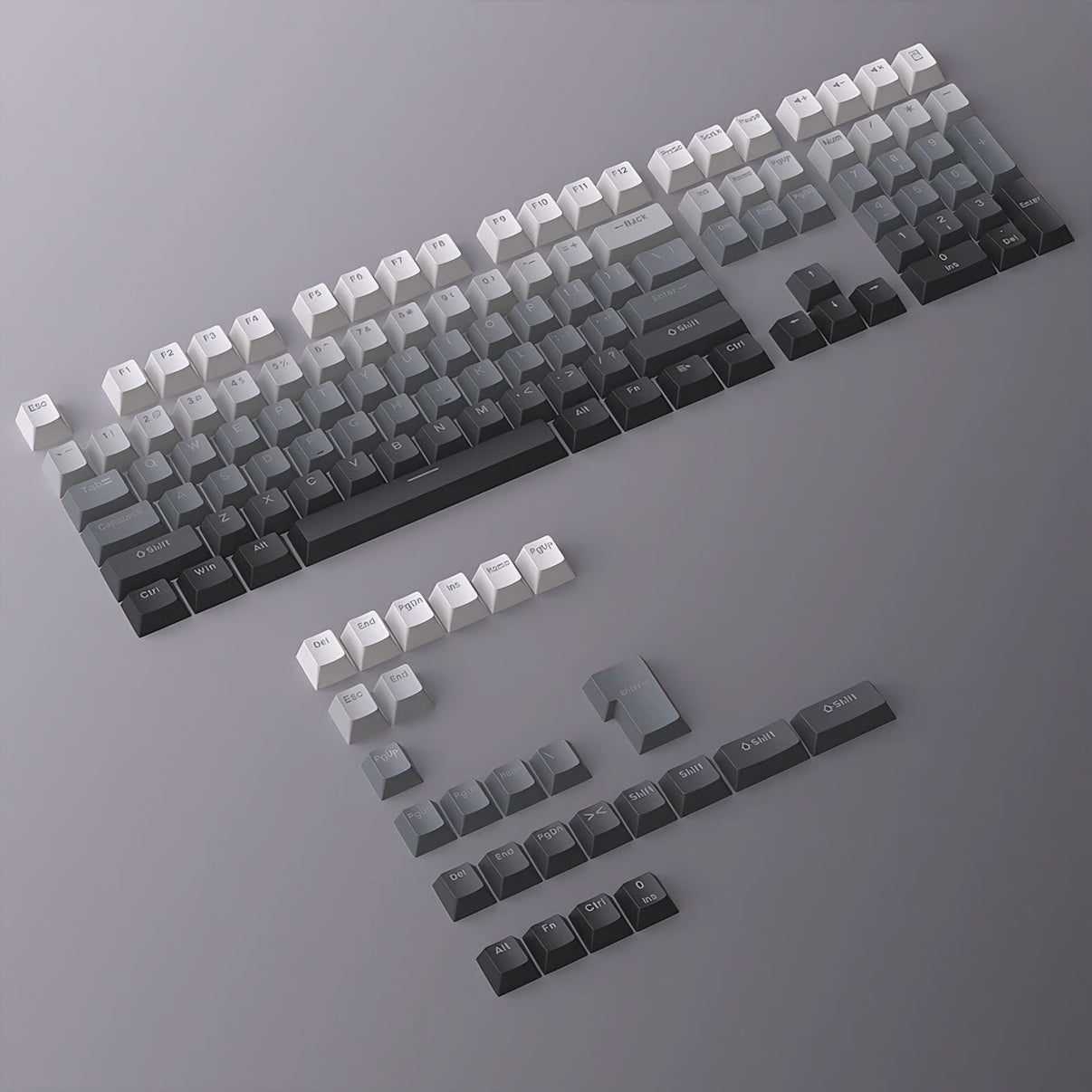 Gradient Grey Keycap Set